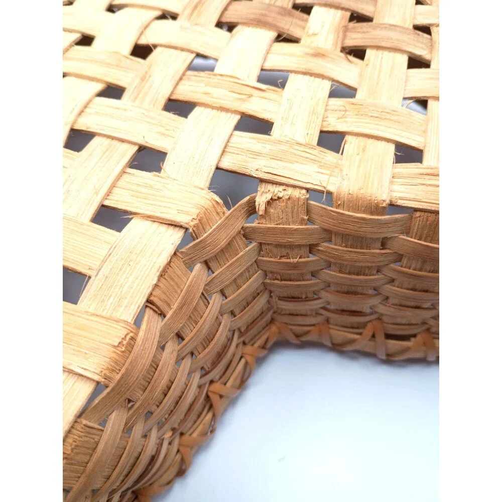 Vintage Heart Shaped Woven Basket Nova Scotia Mi'Kmaq Indigenous Artisan Made